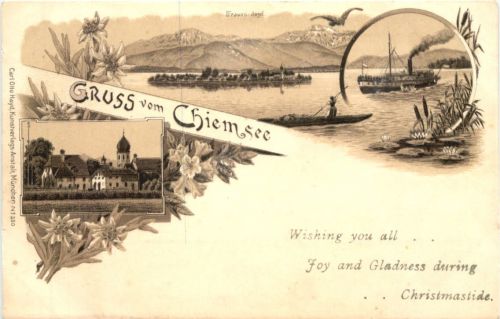 Gruss vom Chiemsee - Litho