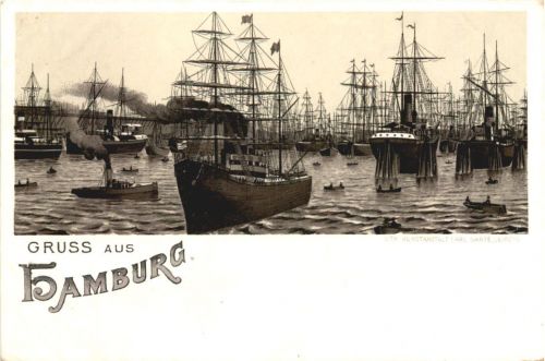 Gruss aus Hamburg - Litho