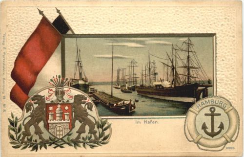 Hamburg - Im Hafen - Litho