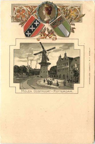 Rotterdam - Molen Oostpoort - Litho