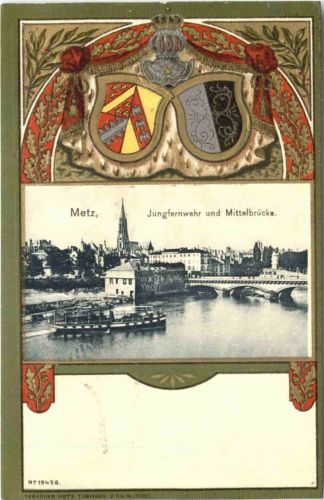 Metz - Jungfernwehr - Litho
