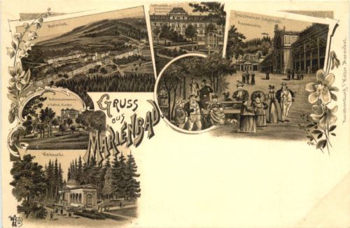 Gruss aus Marienbad - Litho