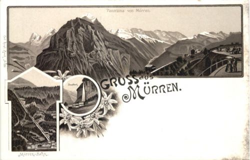 Gruss aus Mürrene - Litho
