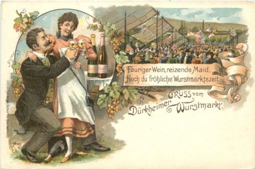 Dürkheim - Gruss vom Wurstmarkt - Litho