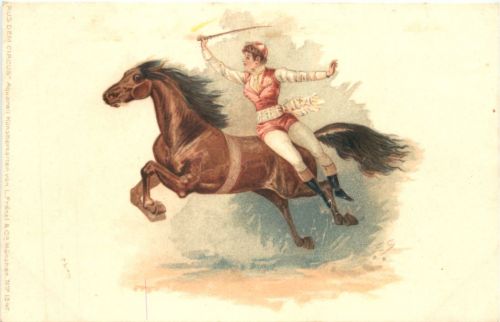 Zirkus - Akrobatin - Litho