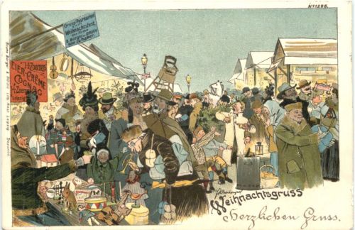 Elberfeld - Wheinachtsmarkt - Litho