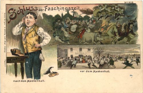 Schluss der Faschingszeit - Litho