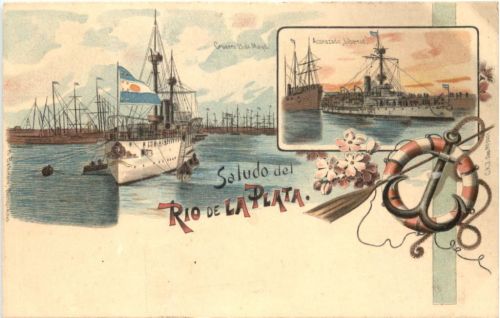 Argentina - Saludo del Rio de la Plata - Litho