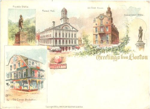 Greetings fom Boston USA - Litho