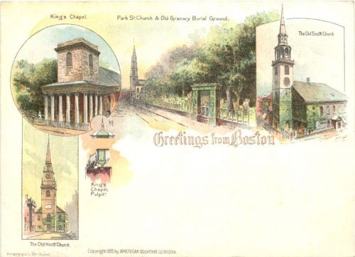 Greetings fom Boston USA - Litho