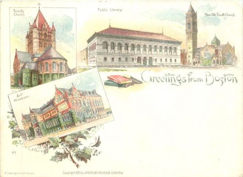 Greetings fom Boston USA - Litho