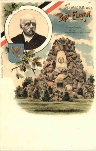 Gruss aus Bad Elmen - Bismarck - Litho