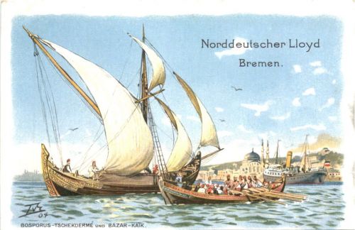 Bremen - Norddeutscher Lloyd - Bosporus Tschekderme und Bazar Kaik