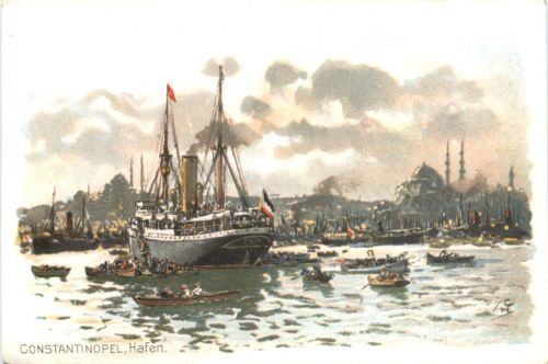 Constantinopel - Hafen - Litho