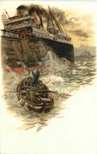 Segelschiff- Pilot - Litho