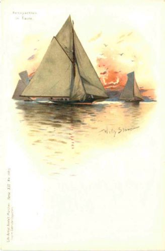 Segelschiff Künstler Willy Stöwer- Litho