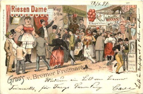 Bremen - Gruss vom Bremer Freimarkt - Litho