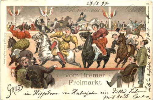 Bremen - Gruss vom Bremer Freimarkt - Litho