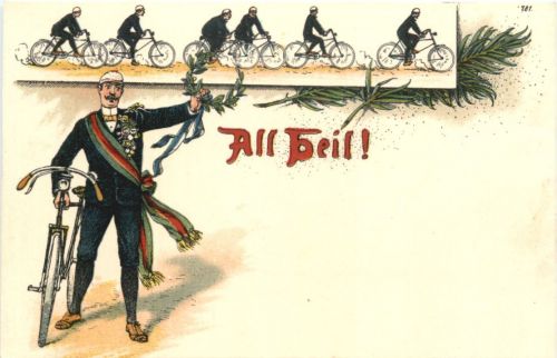 Fahrrad - All Heil - Litho