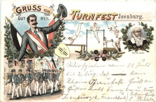Isenburg - Gruss vom Turnfest - Litho