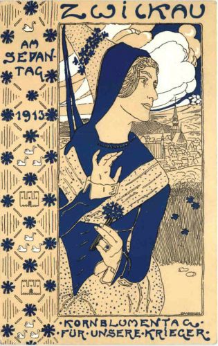 Zwickau - Kornblumentag 1913- Litho