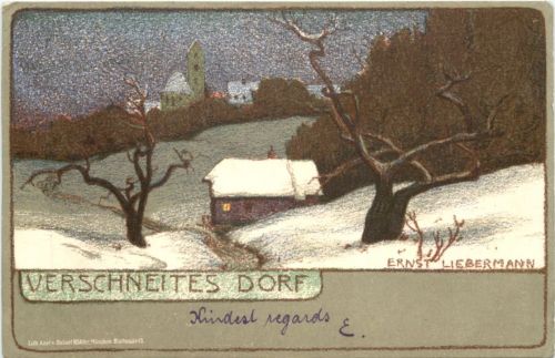 Künstler Ak Ernst Liebermann - Verschneites Dorf
