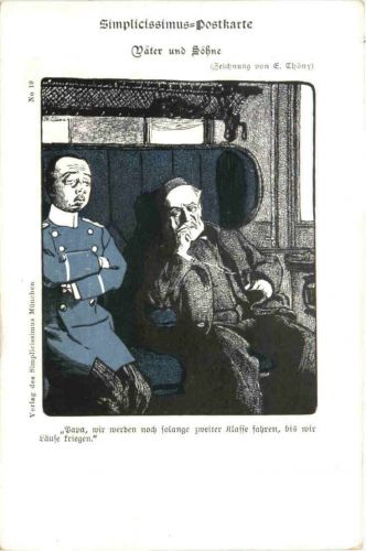 Künstler Ak signiert Eduard Thöny - Väter und Söhne