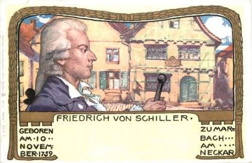 Friedrich von Schiller - Marbach am Neckar - Künstler Ak A. Klingner - Litho