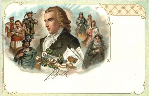 Freidrich Schiller - Litho - Verlag Brüning Hanau