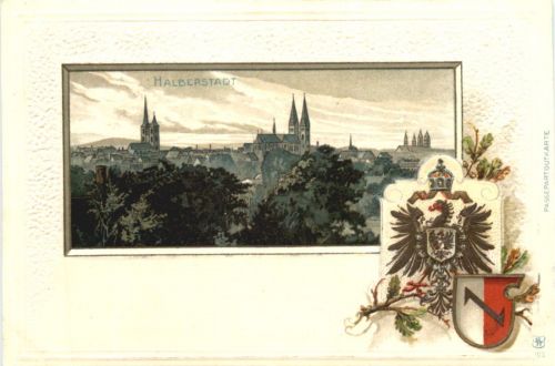 Halberstadt - Litho - Prägekarte