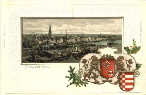 Bremerhaven - Litho - Prägekarte