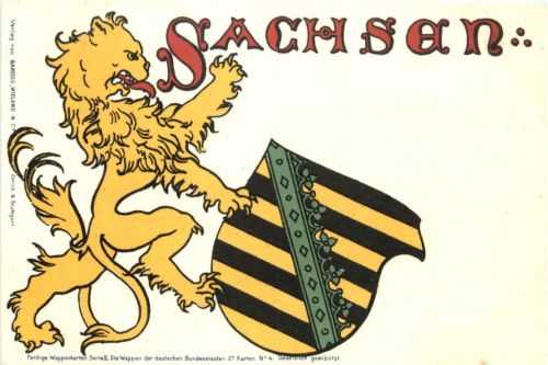 Sachsen - Wappen - Litho
