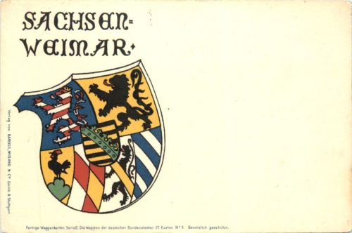 Sachsen Weimar - Wappen - Litho