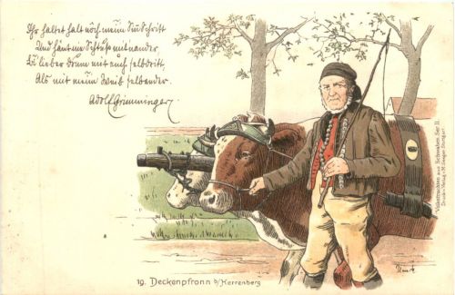 Deckenpfronn bei Herrenberg - Künstler Ak Planitz - Litho