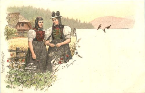 St. Georgen - Künstler Ak Issel Litho