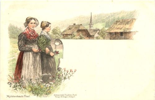 Mühlenbach-Thal - Künstler Ak Issel Litho