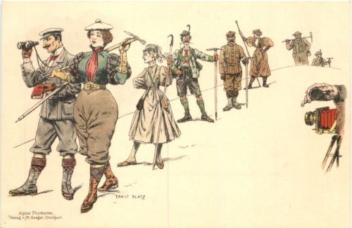 Bergsteigen - Künstler Ak Ernst Platz - Litho
