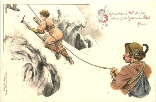 Bergsteigen - Künstler Ak Ernst Platz - Litho