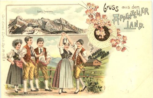Gruss aus dem Appenzellerland - Litho