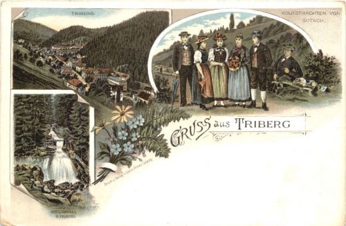 Gruss aus Triberg - Litho