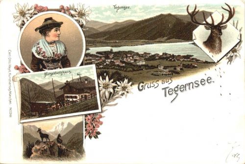Gruss aus Tegernsee - Litho