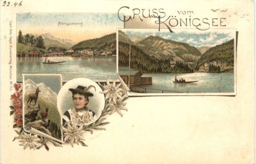 Gruss vom Königsee - Litho