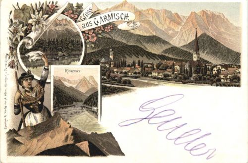 Gruss aus Garmisch - Litho