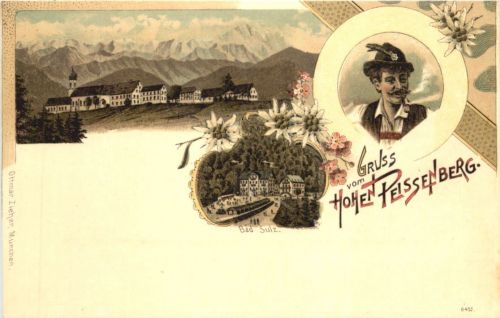 Gruss vom Hohen Peissenberg - Litho