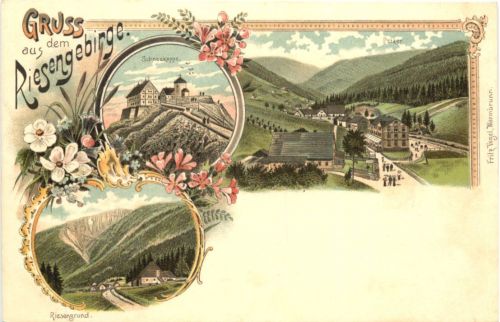 Gruss aus dem Riesengebirge - Litho