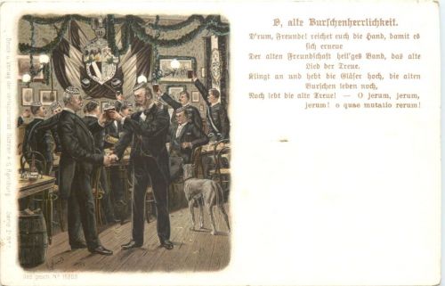 Alte Burschenherrlichkeit - Künstler Ak Arnould - Studentika