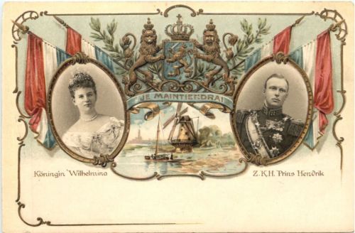 Königin Wilhelmina Prins Hedrik - Holland - Litho
