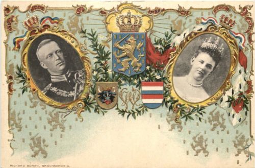 Königin Wilhelmina Prins Hedrik - Holland - Litho