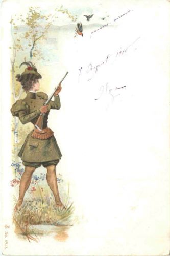 Frau bei der Jagd
