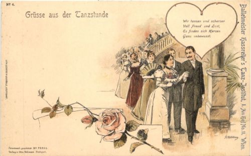 Grüsse aus der Tanzstunde - Litho - Wien Tanz Institut
